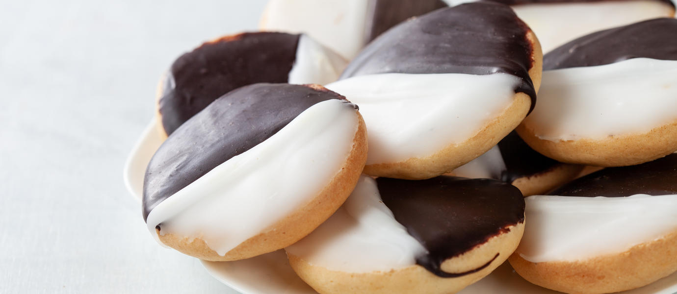 black and white cookies
