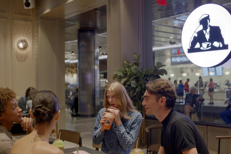 group of people sitting at Joe & The Juice