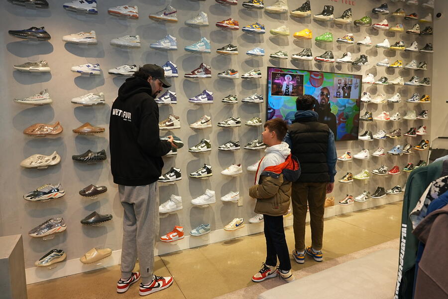 Kids shopping for shoes in Twenty Four