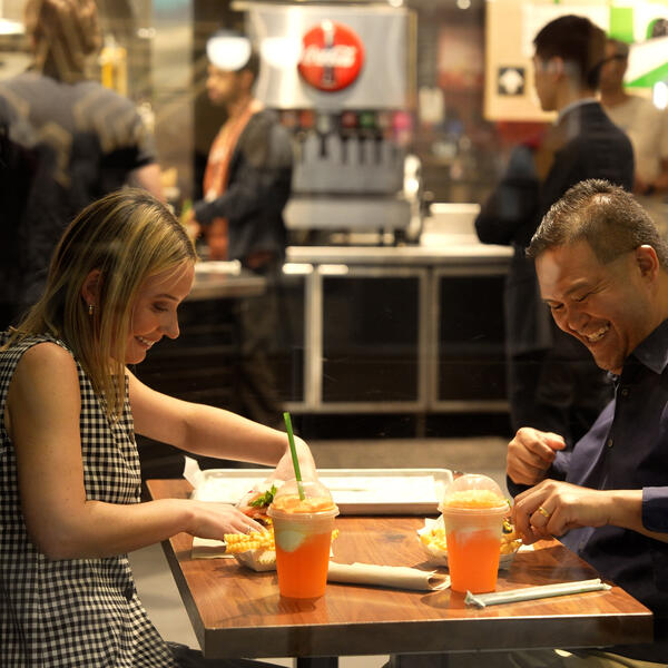People eating at Shake Shack