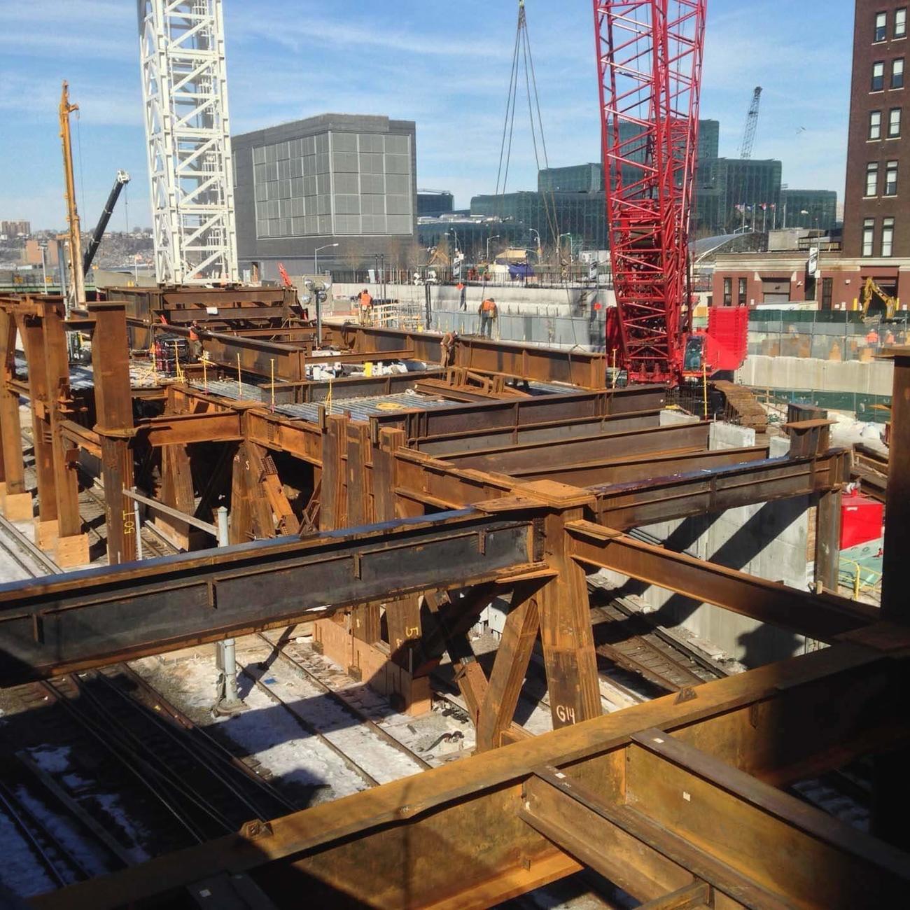 New Platform Crane Continue Steel Deck to North and South - courtesy of Geoff Butler