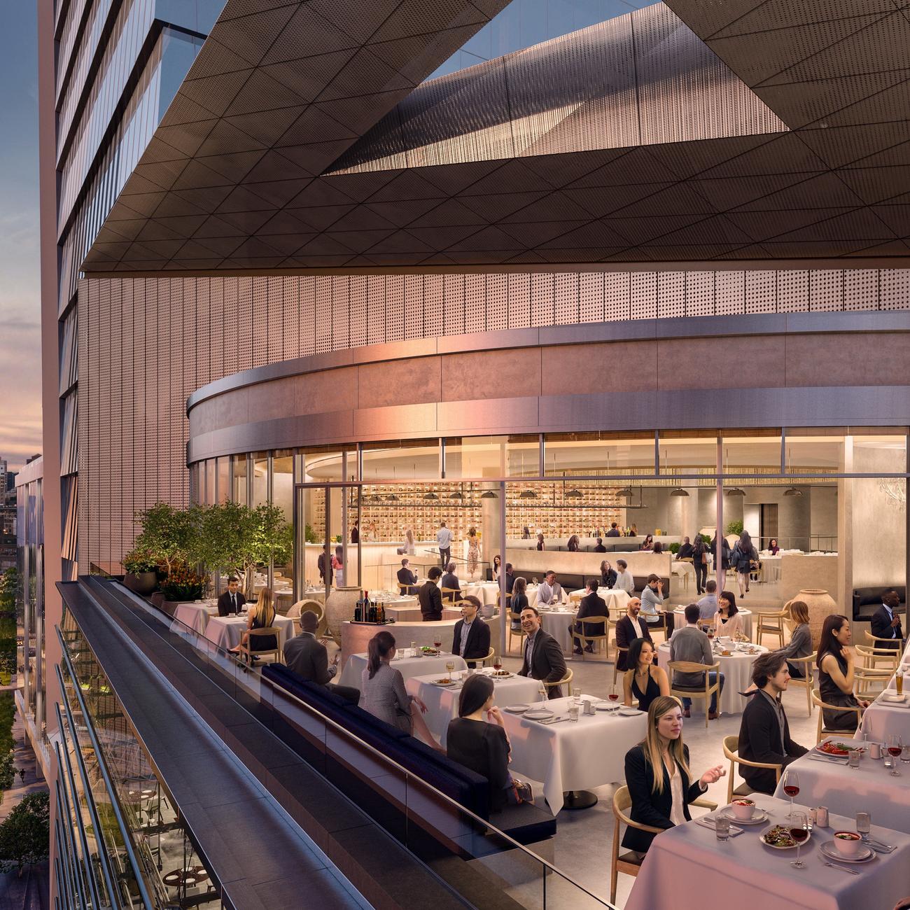 View of Outdoor Terrace at Estiatorio Milos, The Shops & Restaurants at Hudson Yards
