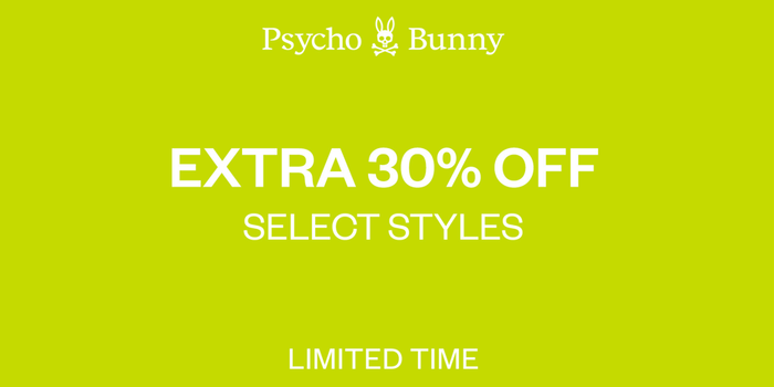 psycho bunny 30% off