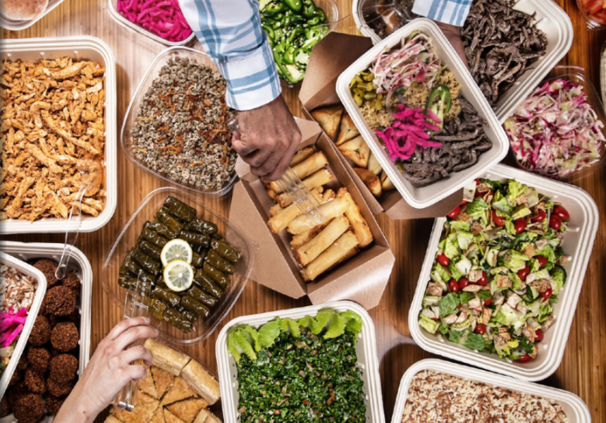 table of catered food 