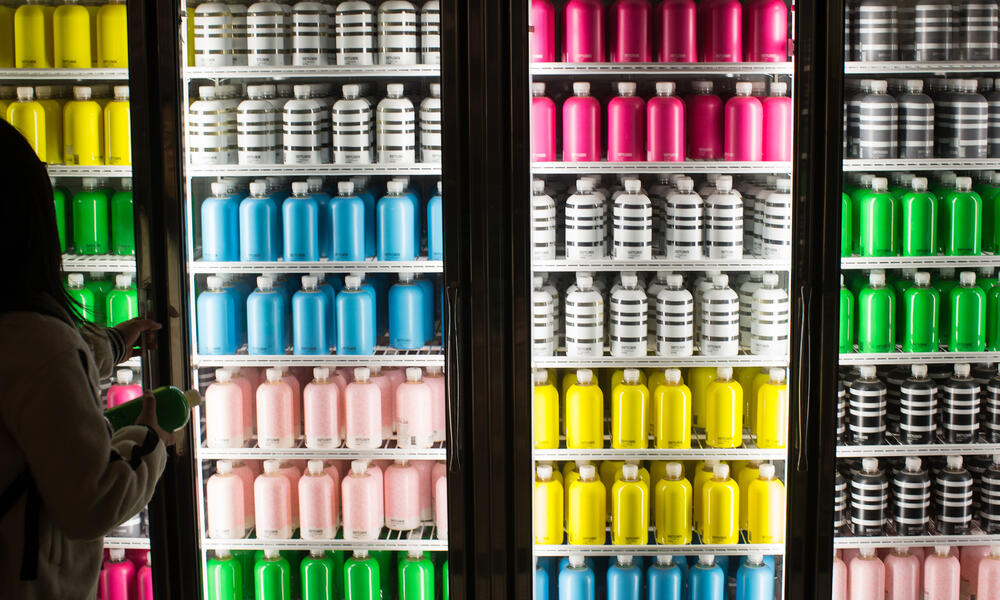 Image of juice options at the Drug Store 